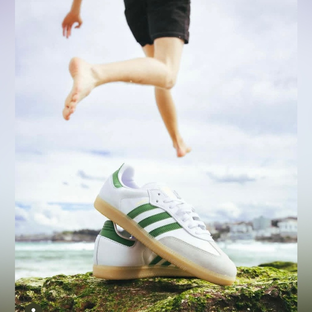 Adidas Samba ADV cotton white green men’s classic sneakers shoes size 10 NWT